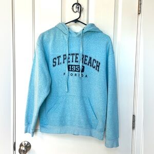 U.S. Vintage Light Blue St. Pete Beach FL Hoodie Women’s Small